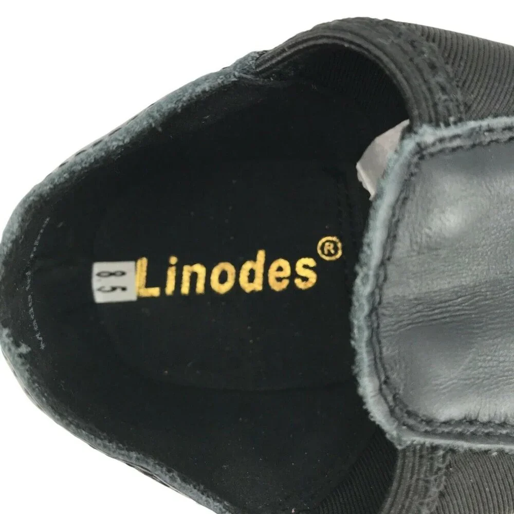 Linodes Girl Toddler Black Leather Low Top Slip On Dance Jazz Shoes Sz 8.5 M - Picture 4 of 6